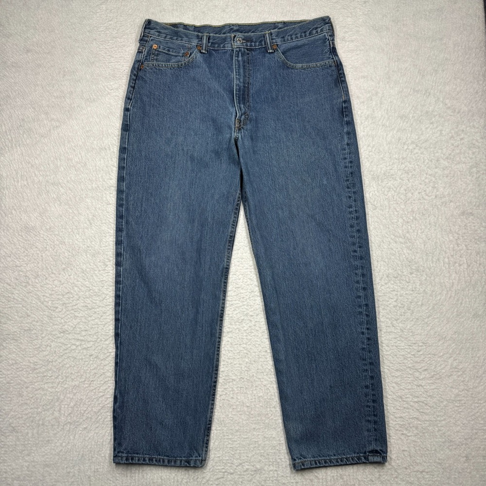 Levis 550 Relaxed Fit Straight Leg Medium Wash Blue Denim Men's Size 38x32